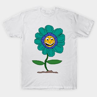 evil smiling face flower T-Shirt